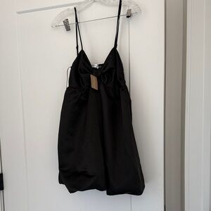 NWT Vestique Black Satin Mini Dress